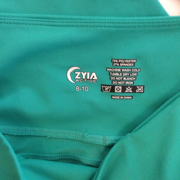 Zyia Active Wear Green stretch Leggings With Pockets Size 8-10 - Picture 8 of 8